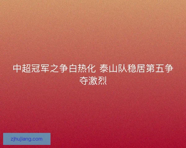 中超冠军之争白热化 泰山队稳居第五争夺激烈
